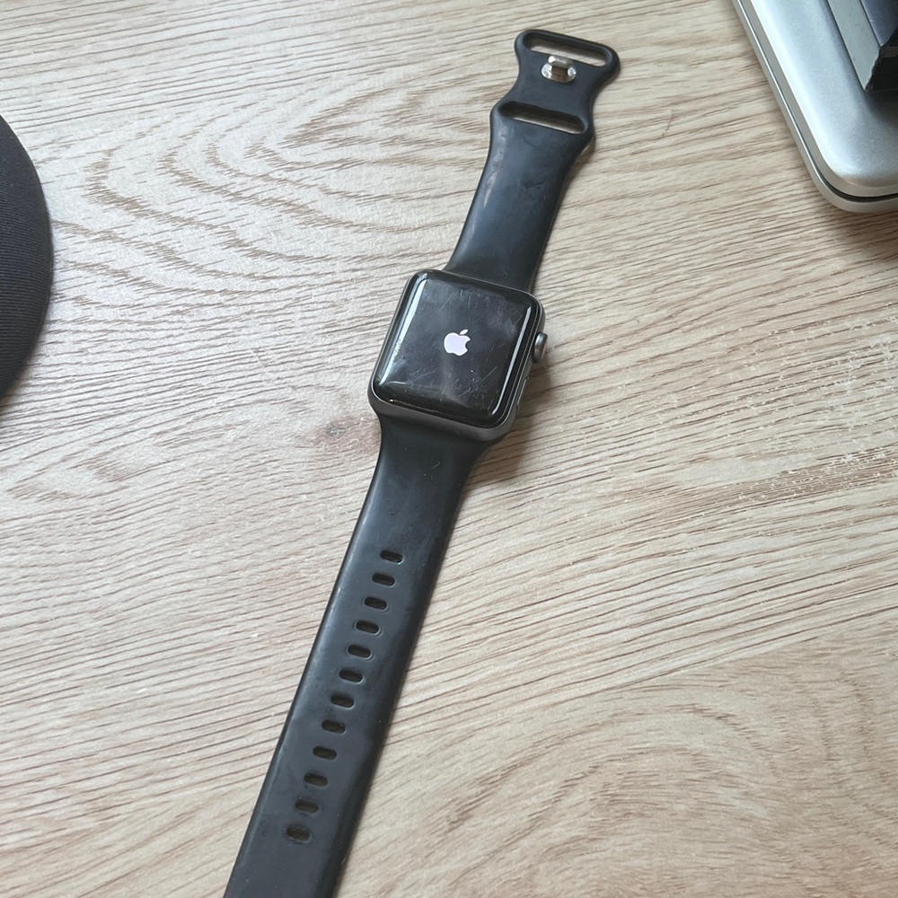 Apple Silver and Black Smartwatch series 3